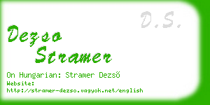 dezso stramer business card